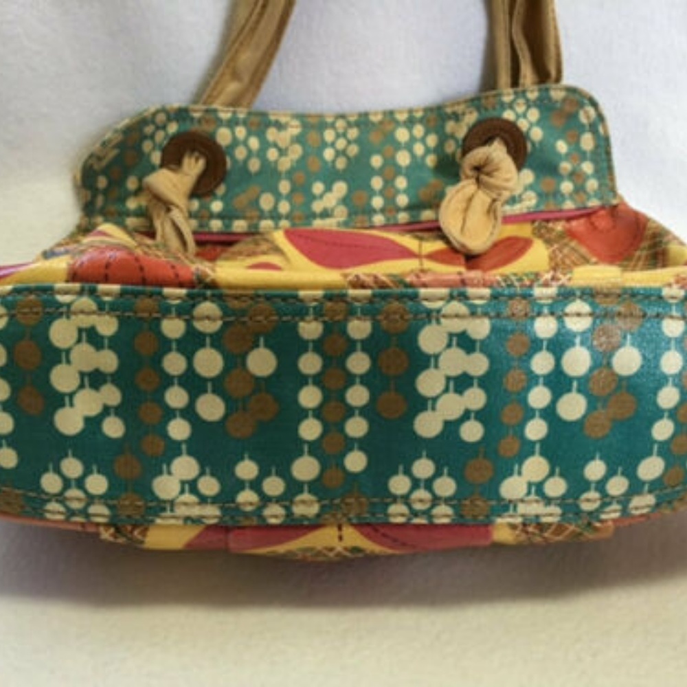 Fossil Key Per Tulip Flower Coated Canvas Purse - image 4